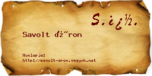 Savolt Áron névjegykártya